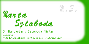 marta szloboda business card
